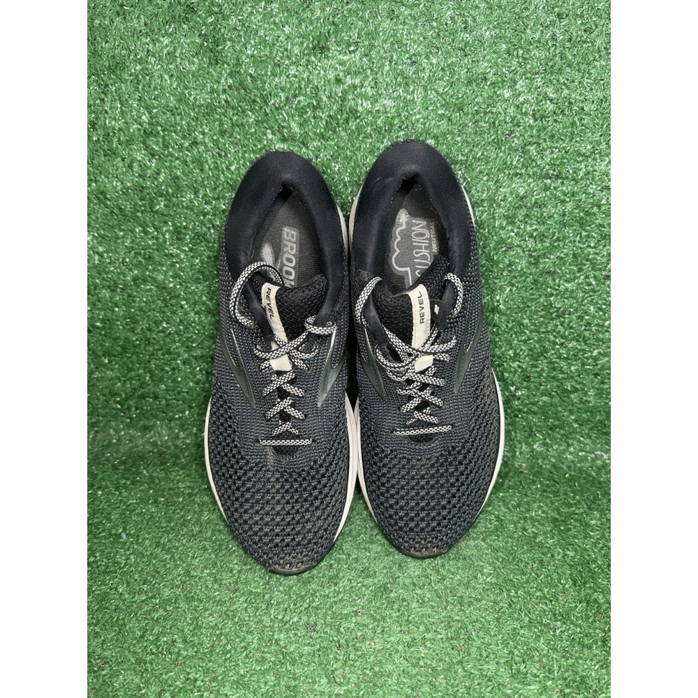 Brooks Womens Size 8 Revel 2 Black Silver Running Shoes Walking Comfort Sneakers - Picture 5 of 9